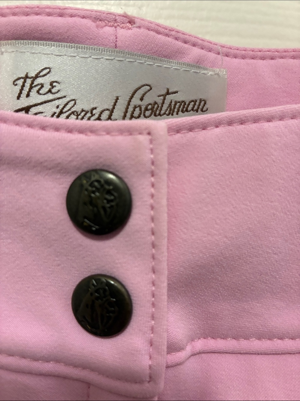 The Tailored Sportsman Pink Riding Breeches with Brown & Black Details - Picture 5 of 8